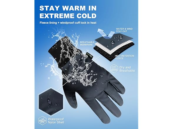 OnWander Waterproof Winter Warm Gloves