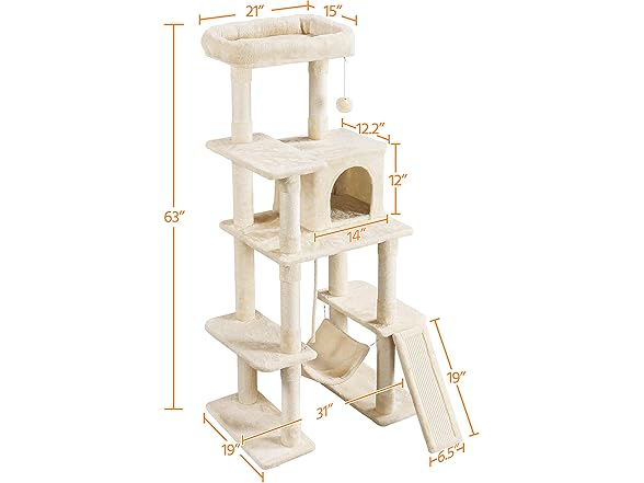 Yaheetech Cat Tree, 63 Inches Multi-Leve
