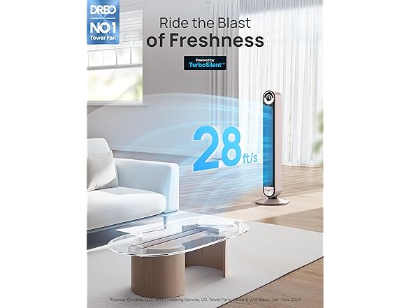 Dreo Smart Tower Fan, Works With Alexa
