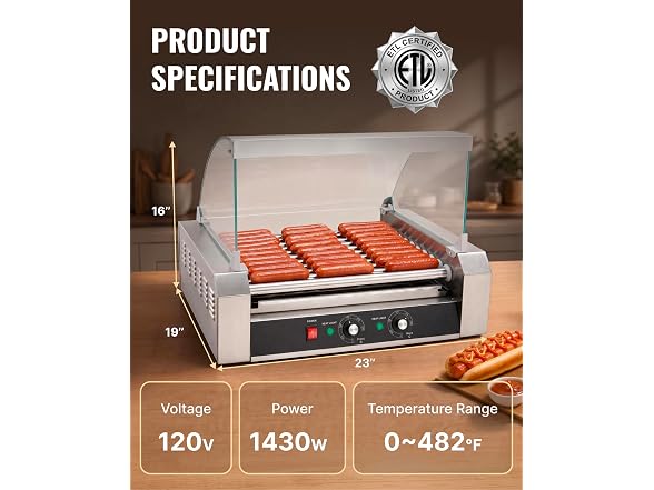 SYBO Hot Dog Roller Machine, 30 Hot Dogs