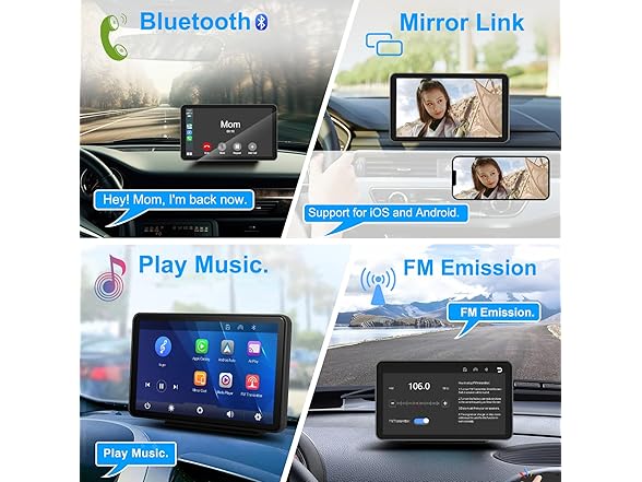 ONCHEER 7-Inch Carplay Android Display