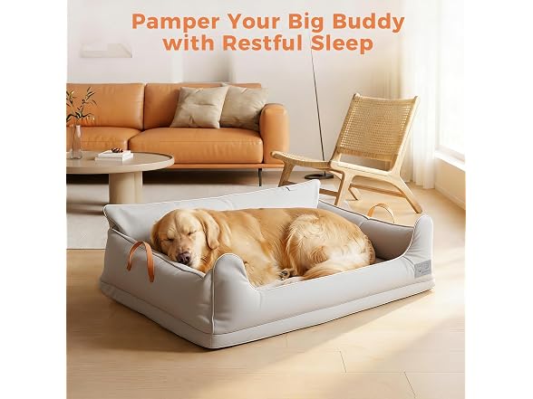 Silver Large Orthopedic Dog Bed