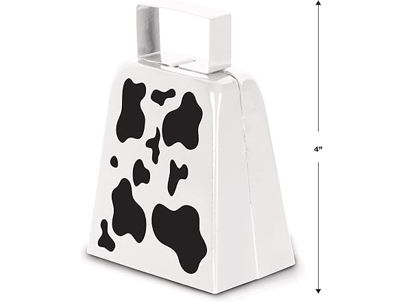 Beistle Cow Print Novelty Metal Cowbell