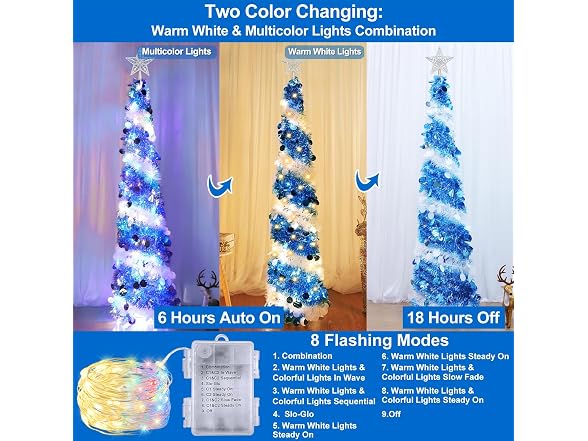 Dual Color Change&Timer 5Ft Blue Pop Up