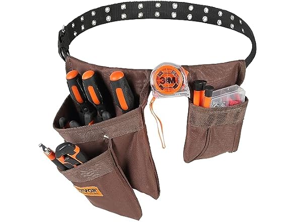 13 Pockets Tool Belt, Adjusts from 29 Inches