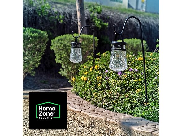 Home Zone 2Pk Crackle Glass Solar Lanterns