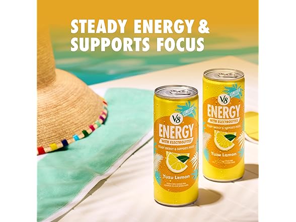 V8 Energy Yuzu Lemon Energy Drink, 8 oz, 6PK