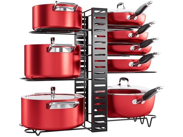 MUDEELA 8-Tier Adjustable Pots and Pans