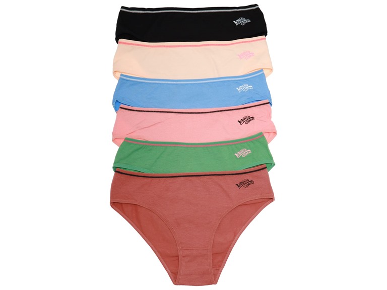 Angelina G6818_ASST_6_US Small (0-2) Angelina Cotton Bikini Panties with Love you Print Design (6-Pack) Assorted (6 Pack)