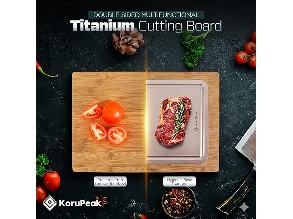 Double-Sided 100% Titanium Cutting Board