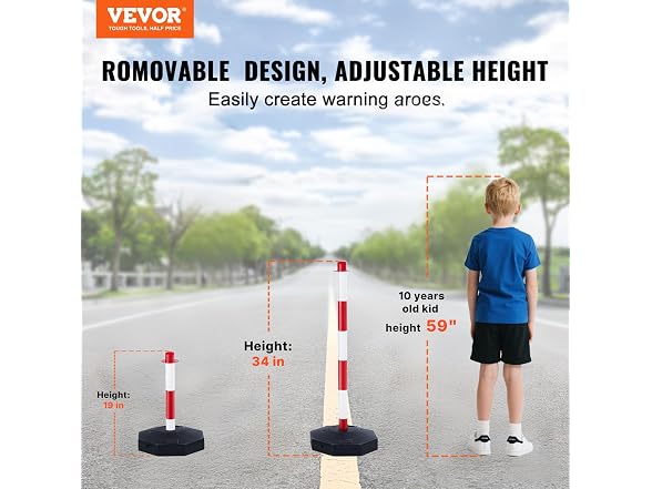 Adjustable Traffic Delineator Post Base6.6FT