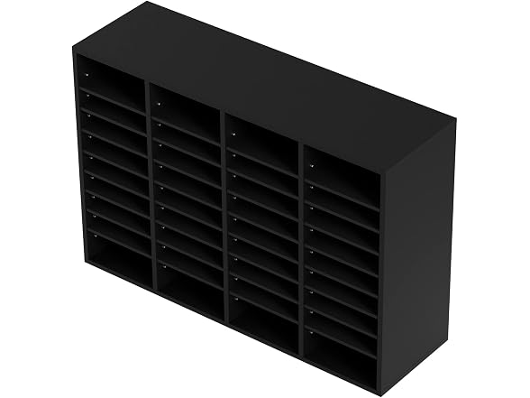 Wood Literature Organizer, 36 Compartments, File