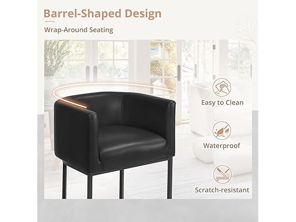 3 Black Counter Height Bar Stools