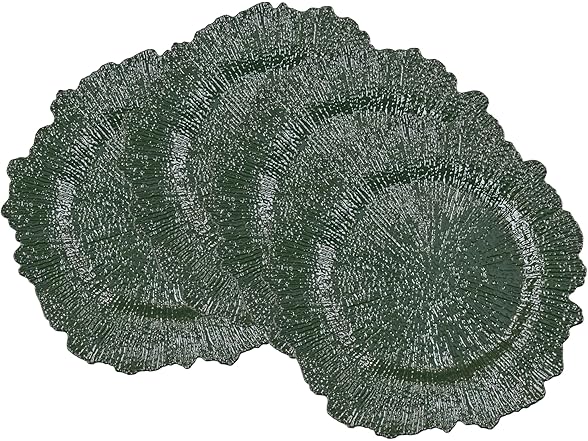 SARO LIFESTYLE Scalloped Decorative Charger Plates (Set of 4) 