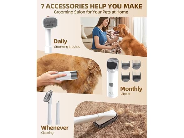 SIMPLEWAY Pet Grooming Vacuum, Dog Grooming Kit