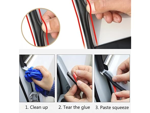 Generic APP-Auto-141 5M 3-Layer Car Door Seal Strip