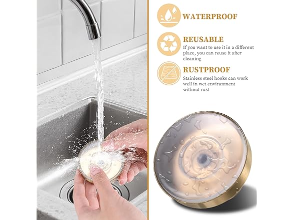 WIXUIPR Suction Cup Hooks 4pc Gold