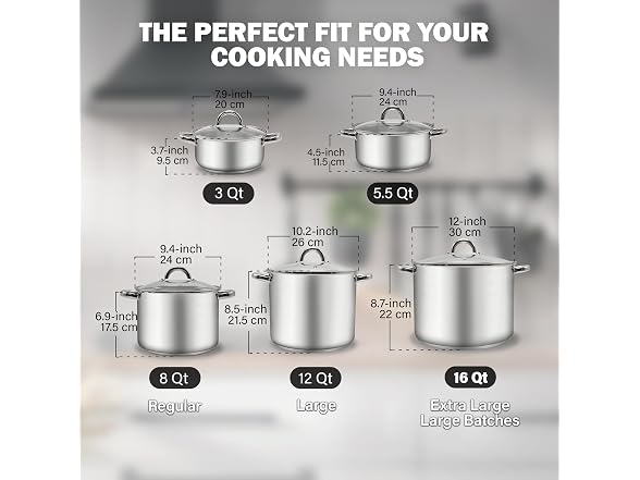Cook N Home Basics 8 Quart Stainless Steel Stock Pot with Lid
