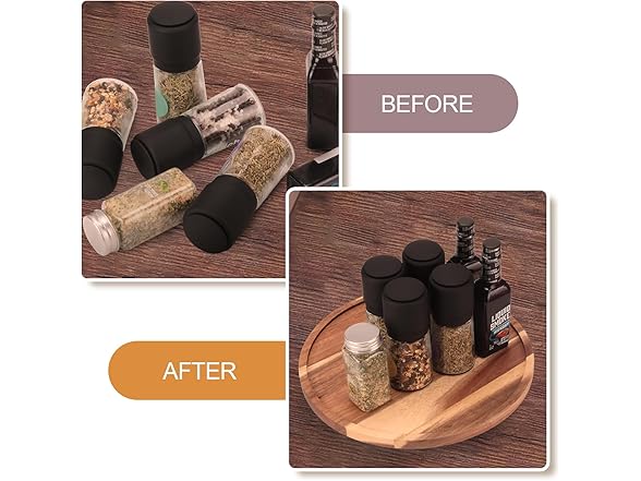 IURRDOP 10 inch Wooden Lazy Susan Turntable