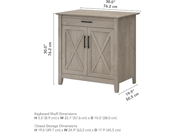 Bush Furniture Key West Secretary Desk with Keyboard Tray