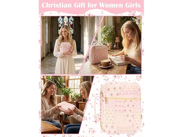 Bafei Quilted Bible Cover Case w/StudySupplies