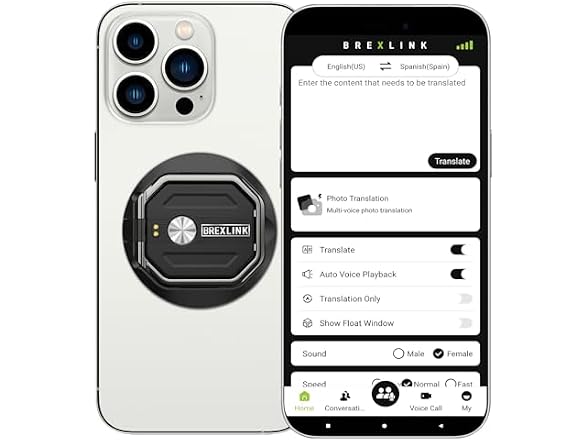 BrexLink 3-in-1 AI Translator Recorder, Language