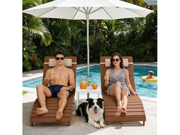 zzwhom Folding in Pool Lounge Chair Set of 2