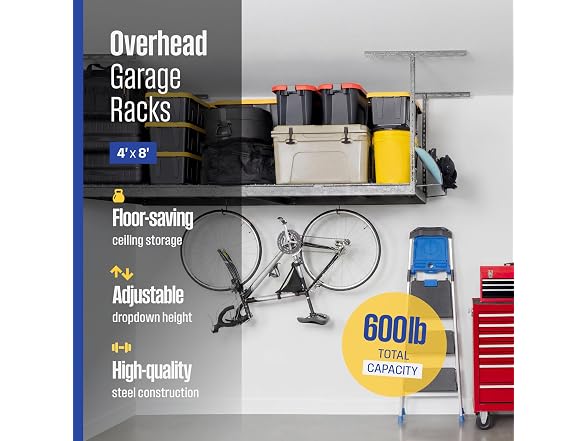 SafeRacks Gray 4x8 Overhead Storage Rack