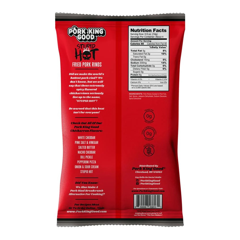 (10 Pack) Spicy Variety Pork Rinds 1.7oz Bags - Gallery 10
