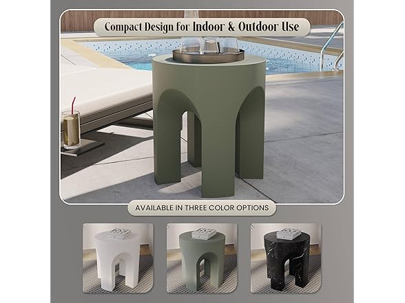 LeisureMod Crus Fiberstone Side Table