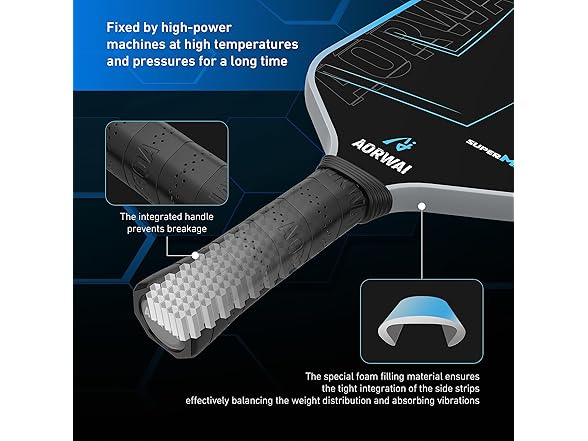Pickleball Paddles, Carbon Fiber 16mm Core