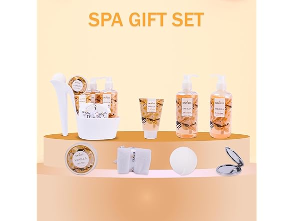 Draizee Luxury Spa Gifts for Women – 8 Pc Vanilla Scented