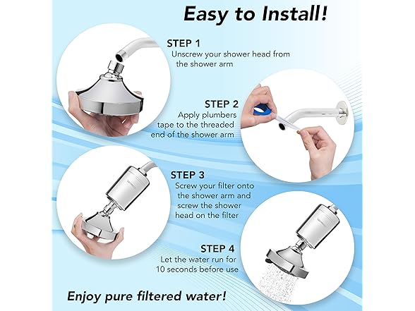 Premium High-Output Shower Filter with Replacement