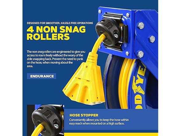 Goodyear Extension Cord Reel Retractable 14AWG x 100'