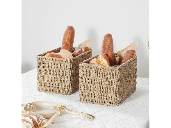 CROS Set of 3 Seagrass Storage Baskets Kitchen (Natural)