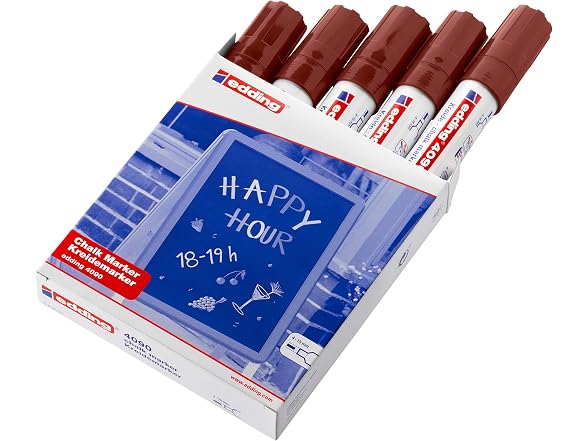 edding 4090 chalk marker - brown - 5 chalk pen