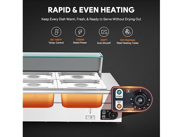 WILPREP 6-Pan Commercial Food Warmer