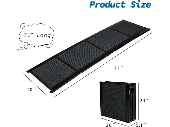 Ashfield & Harkness: Felt Dog Ramp - 71 x20, Black