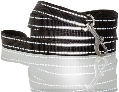Pet Passion Reflective Durable Dog Leash 7 Ft. for All Pet Breeds, Black, One Size