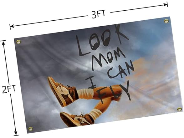 TOCRTSV Look Mom I Can Fly Flag 2x3ft