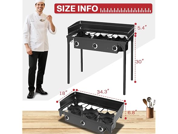 Pipopa 3 Burner Propane Stove