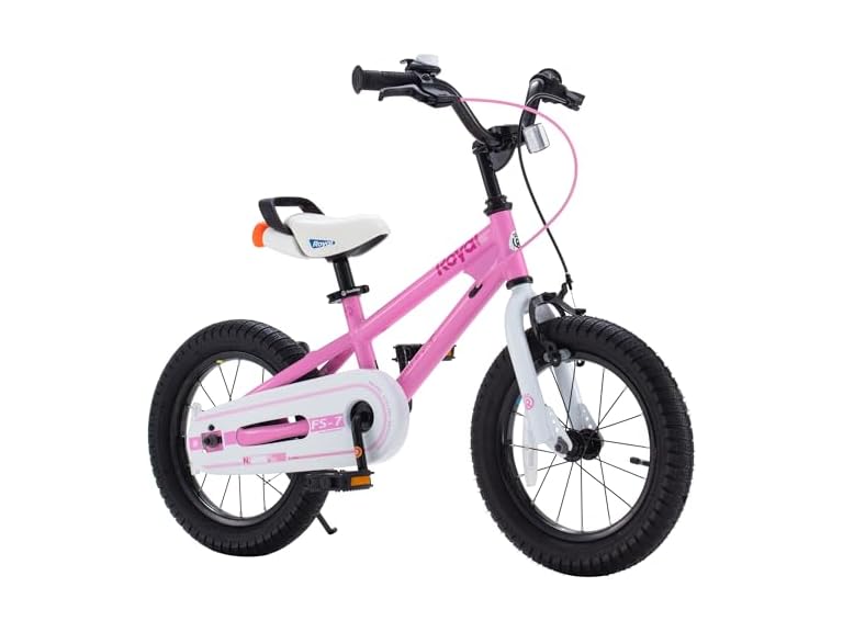 RoyalBaby Freestyle-7 Toddlers Kids Bike 12 Inch Wheel Dual Handbrakes Bicycle Beginners Boys Girls Ages 3-4 Years, Pink
