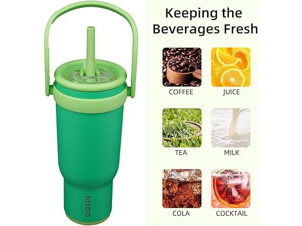 BJPKPK 40 OZ Insulated Travel Tumbler Olive Green