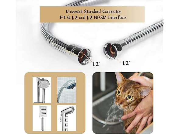Klabb 59 Inch/150cm Stainless Steel Handheld Shower Hose