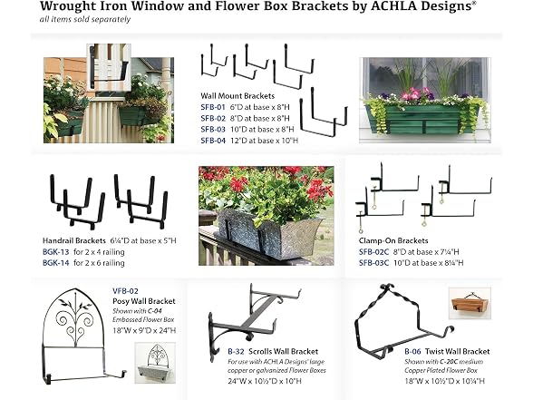 Achla Designs 8" Window Box Planter Brackets