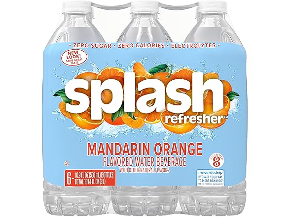 6PK Splash Refresher Flavored Water Bottles