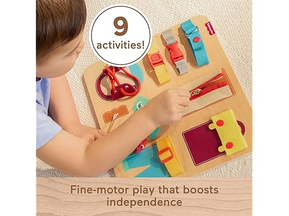 Fisher-Price Wood Montessori Toy Dressing Board