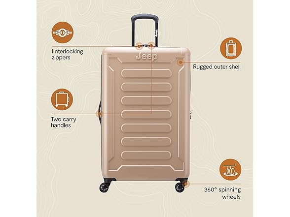 Jeep JH004C Hardside Spinner, Checked-Large, 28-in.