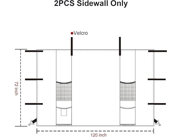 Pop Up Canopy Sidewalls, 2 Pcs