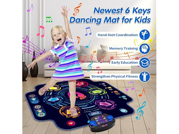 Kids Electronic Dance Pad with 6-Button